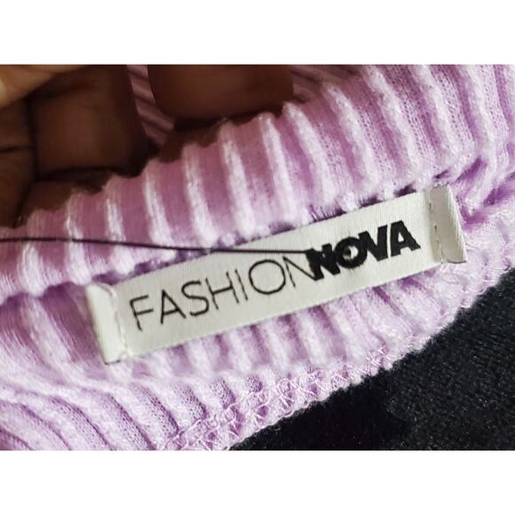 Fashion Nova Women's Purple Polyester Boat Neck Short Sleeve Knee Length Dress M - Picture 10 of 12